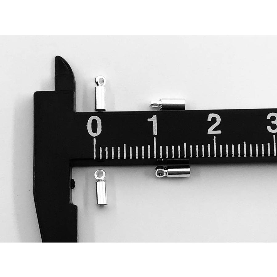 カツラ シルバー 白銀 50個 2x6 エンドパーツ 留め具 紐留め 金具
