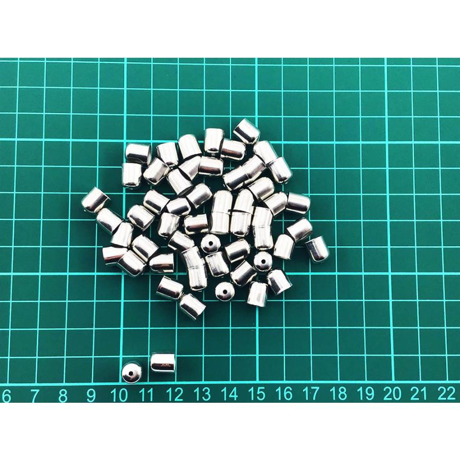 タッセルキャップ シルバー 50個 8x9 カン無し カツラ エンドパーツ
