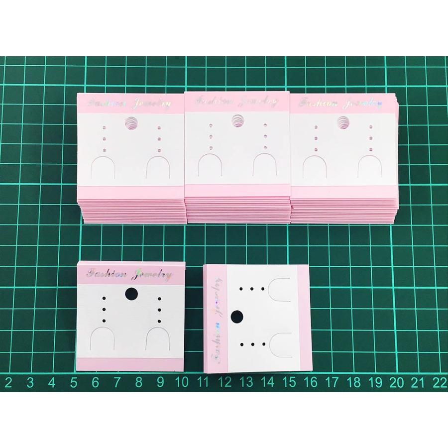 ピアス 台紙 イヤリング 50枚 ピンク ホワイト 大きめ 50x50 フック