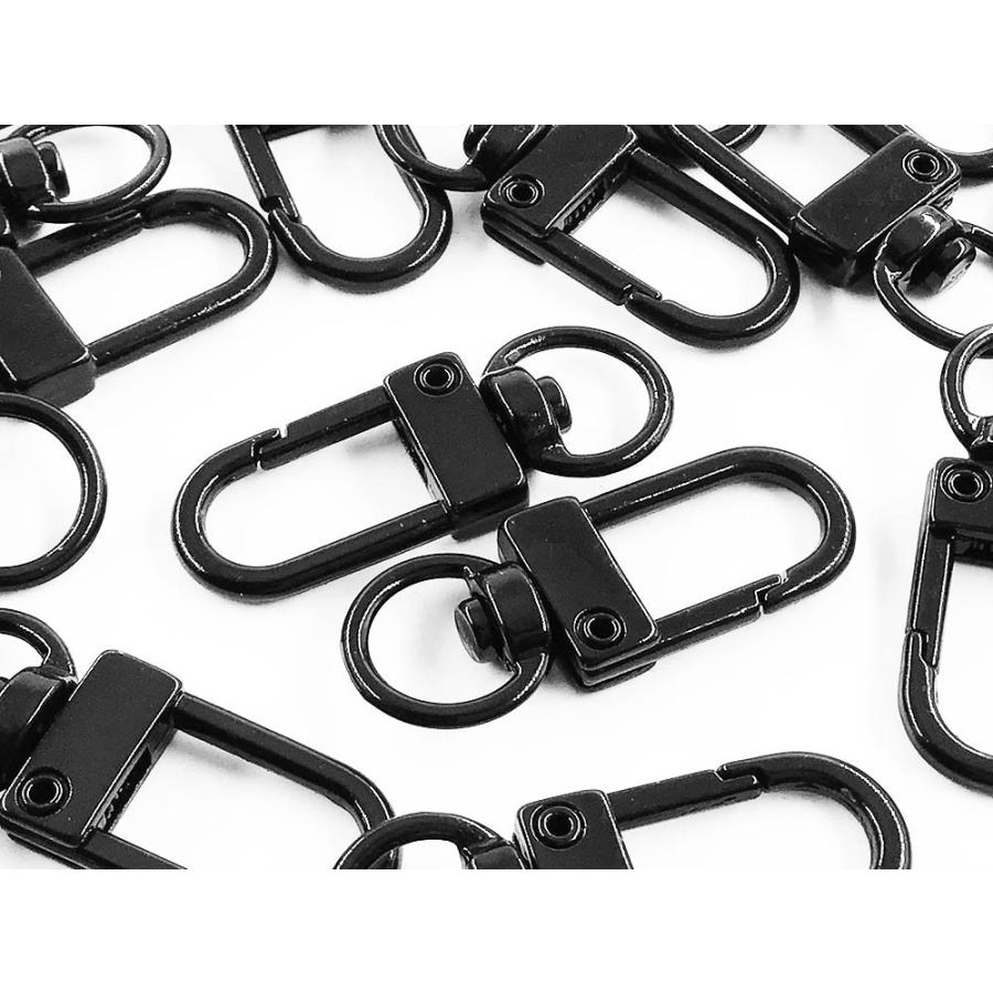 ナスカン ブラック 30個 薄型 回転フック アクセサリー キーホルダー
