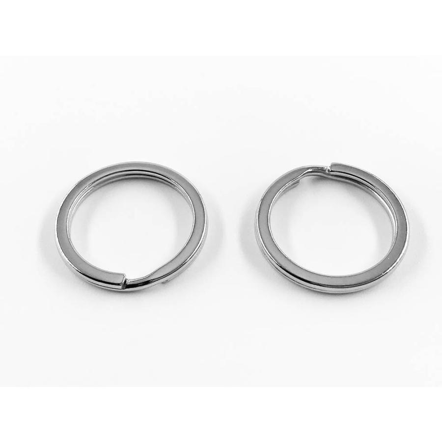 平キーリング 20mm シルバー 50個 二重リング キーホルダー ストラップ