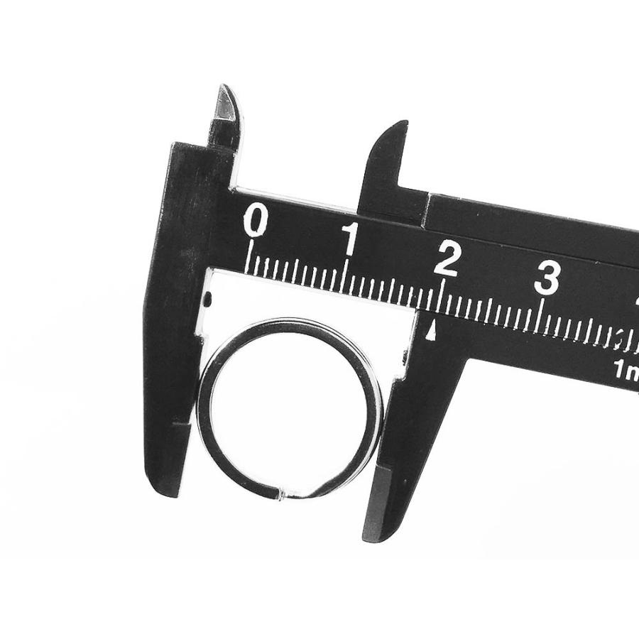 平キーリング 20mm シルバー 50個 二重リング キーホルダー ストラップ