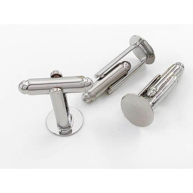 カフスボタン パーツ 10個 平台座 10mm 台座付き カフリンクス