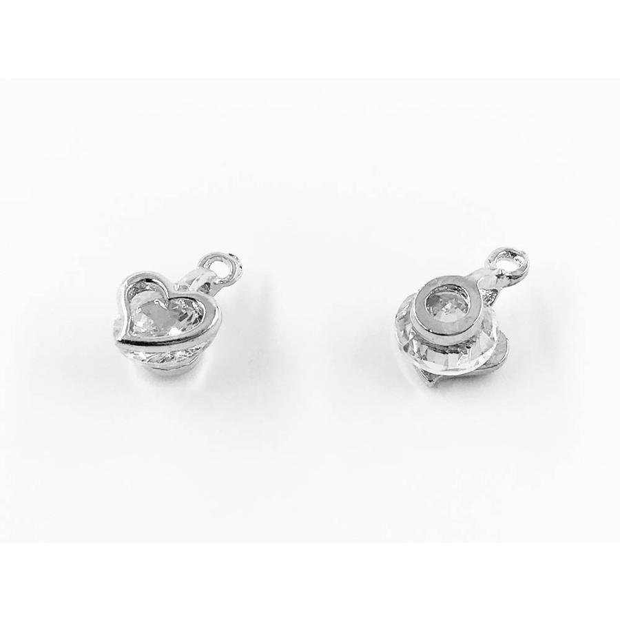 チャーム 50個 ハート シルバー アクセサリーパーツ ネックレス ピアス