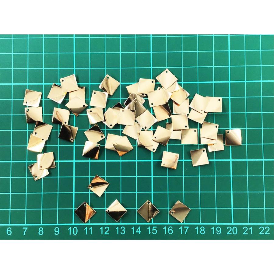メタル パーツ プレート スクエア 10mm ゆがみ加工 ゴールド KC金 50枚