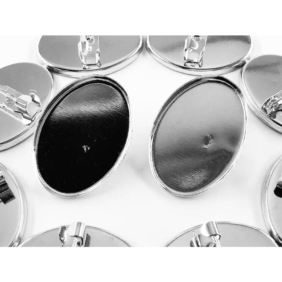 ブローチピン ミール皿 オーバル 台座付き 20個 シルバー ミール皿