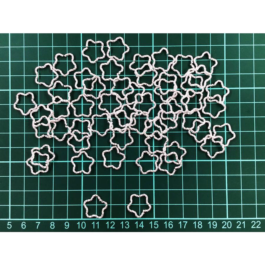 フレームパーツ 星 シルバー 白銀 50個 14x12 切り口有り 枠 デザイン