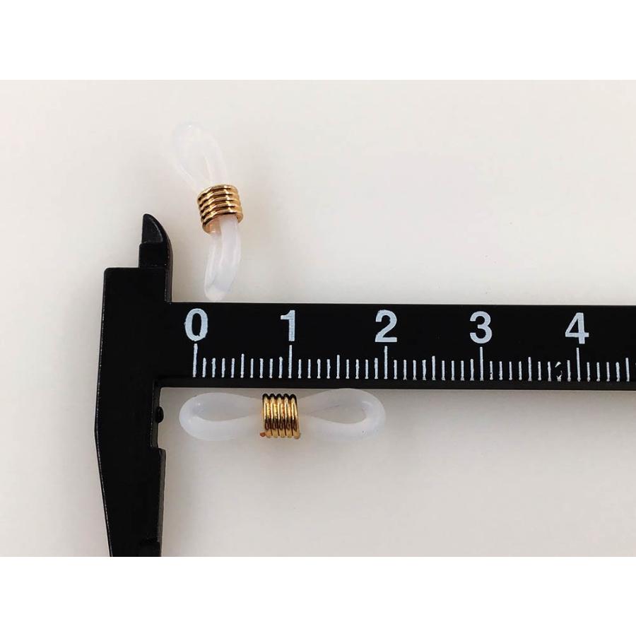 グラスコード パーツ シリコン 50個 クリア 20mmx6mm メガネ チェーン
