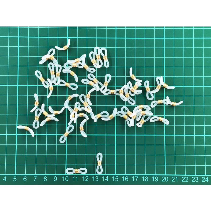 グラスコード パーツ シリコン 50個 クリア 20mmx6mm メガネ チェーン