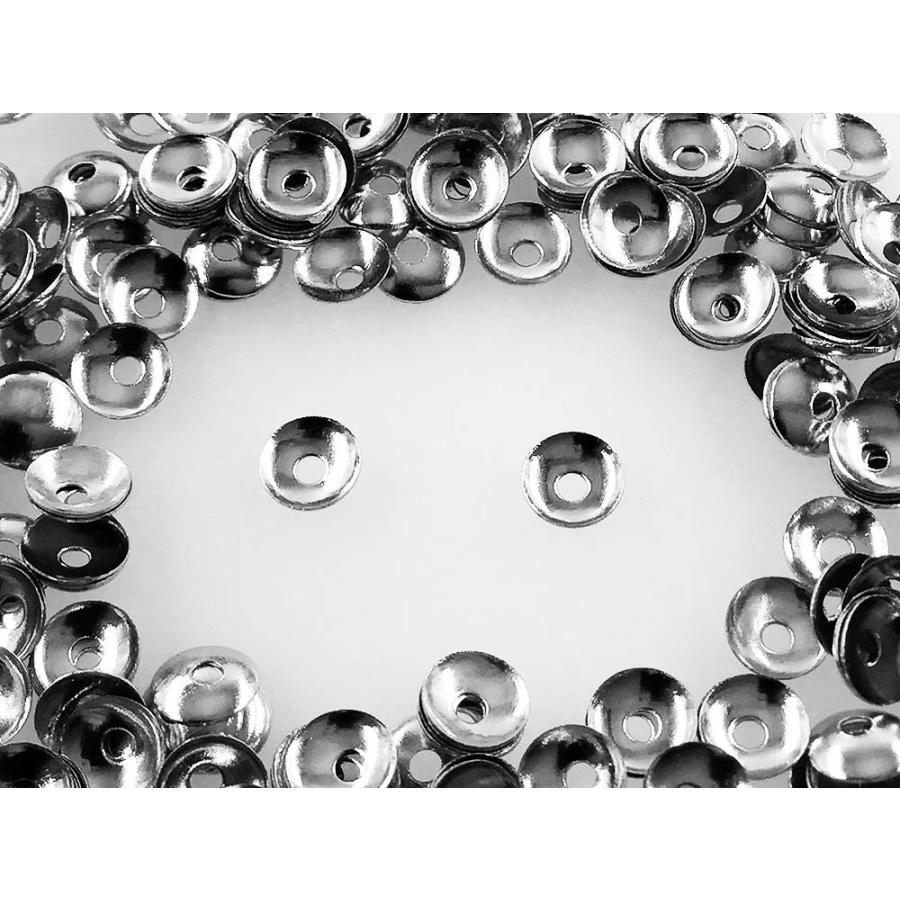 ビーズキャップ 4mm シルバー 1000個 座金 花座 スペーサー キャップ 