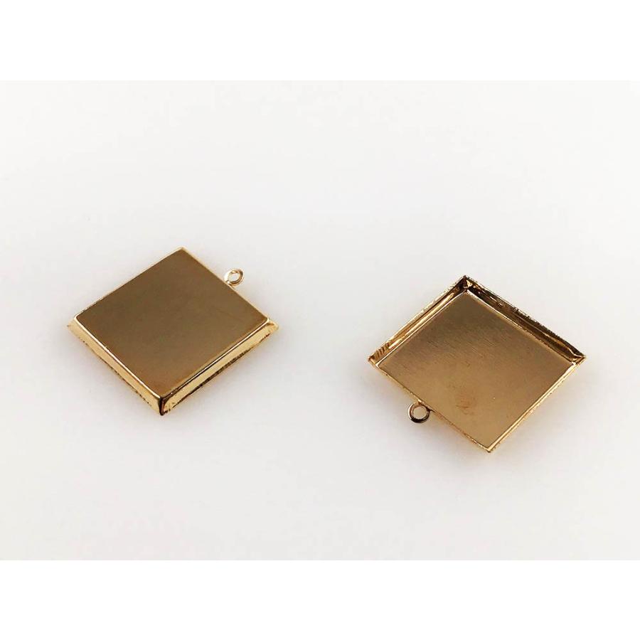 ミール皿 25mm スクエア カン付き ゴールド KC金 20枚 四角