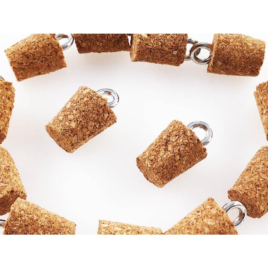 コルク栓 カン付き 50個 上部直径約9mm下部直径約7mm 小さめ ガラス瓶