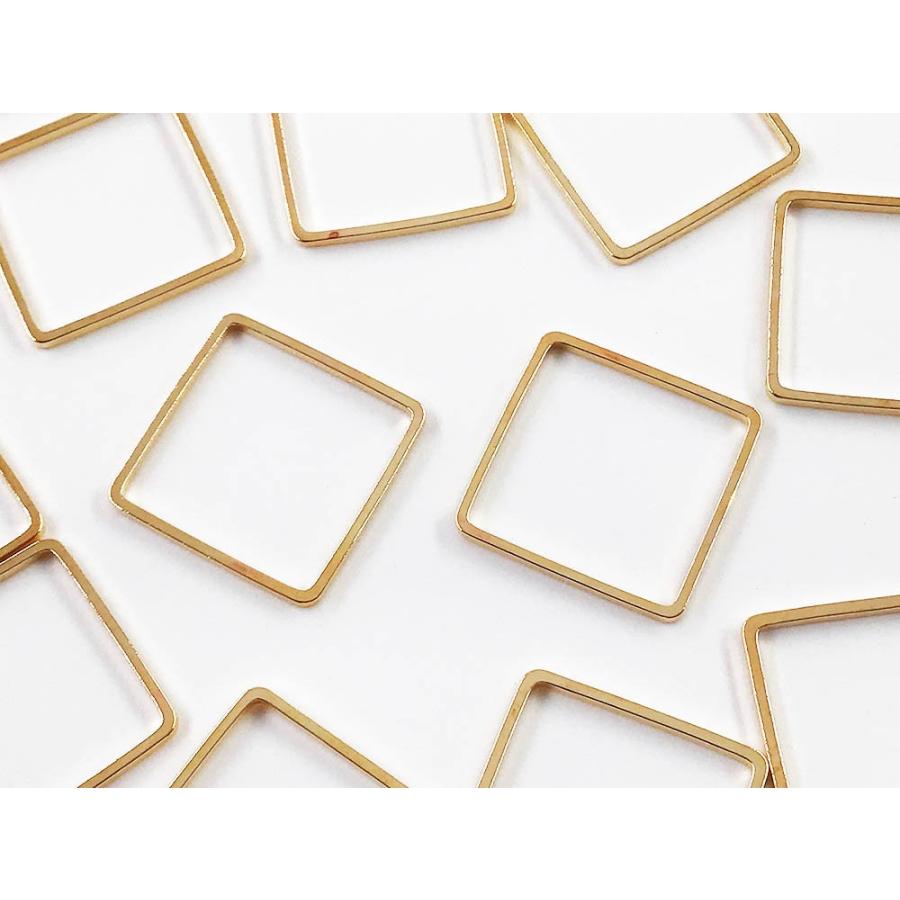 フレームパーツ スクエア 四角 ゴールド KC金 50個 15mm チャーム