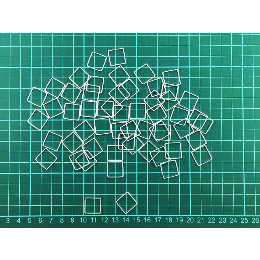 フレームパーツ スクエア 四角 シルバー 白銀 50個 15mm チャーム