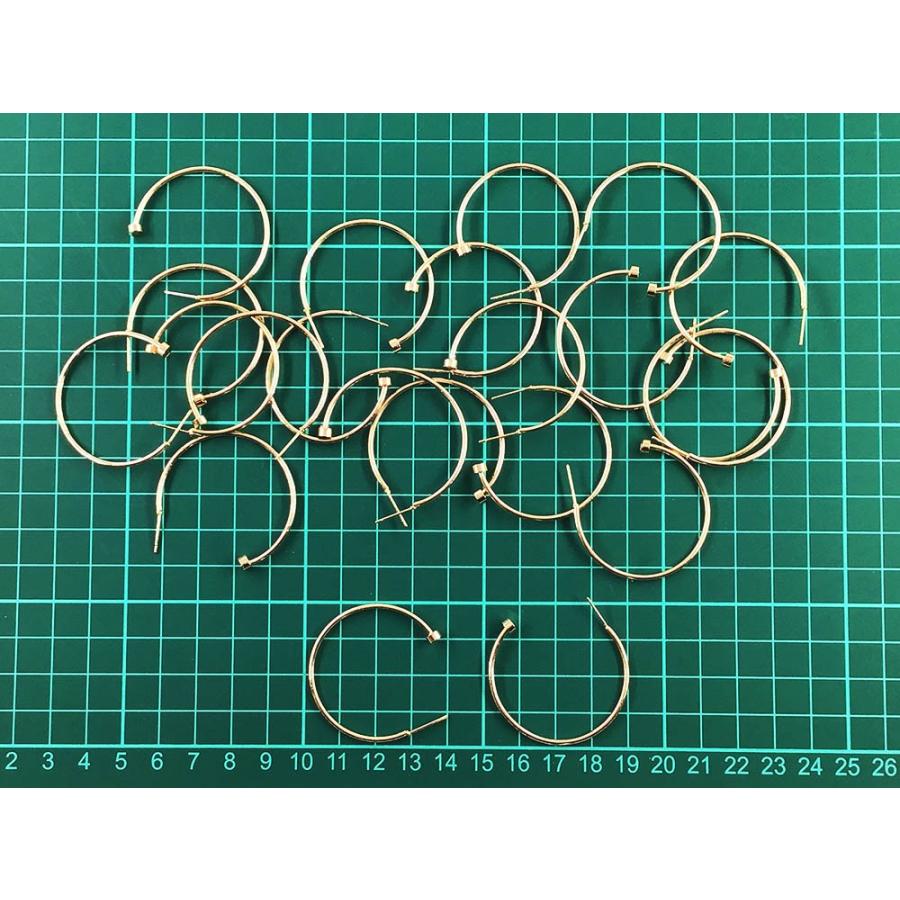 フープピアス 台座付き ゴールド KC金 20個 ピアスパーツ フープ 