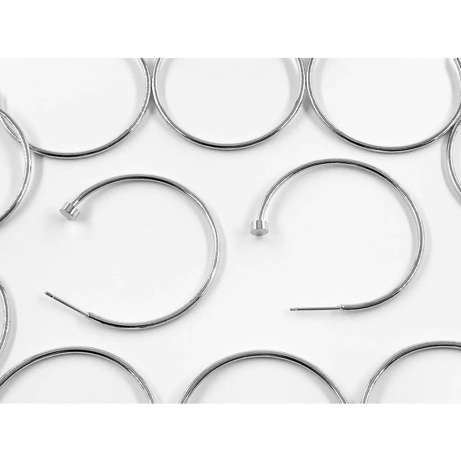 フープ ピアス パーツ シルバー 台座付き 20個 アクセサリー 金具 