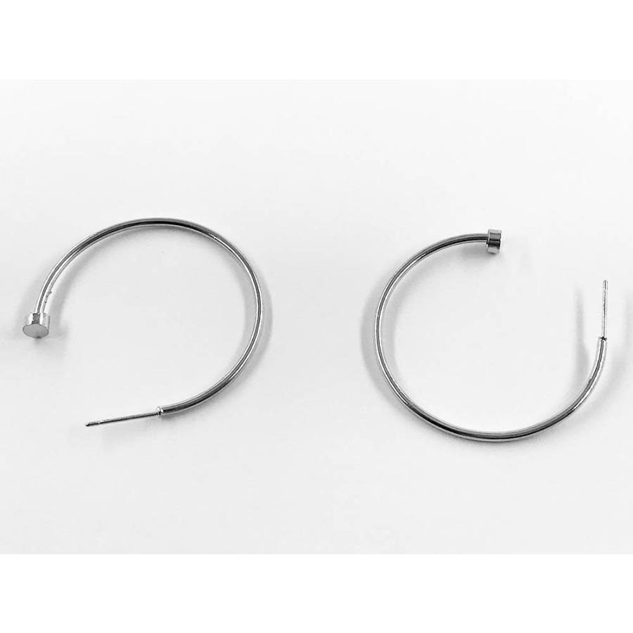 フープ ピアス パーツ シルバー 台座付き 20個 アクセサリー 金具 