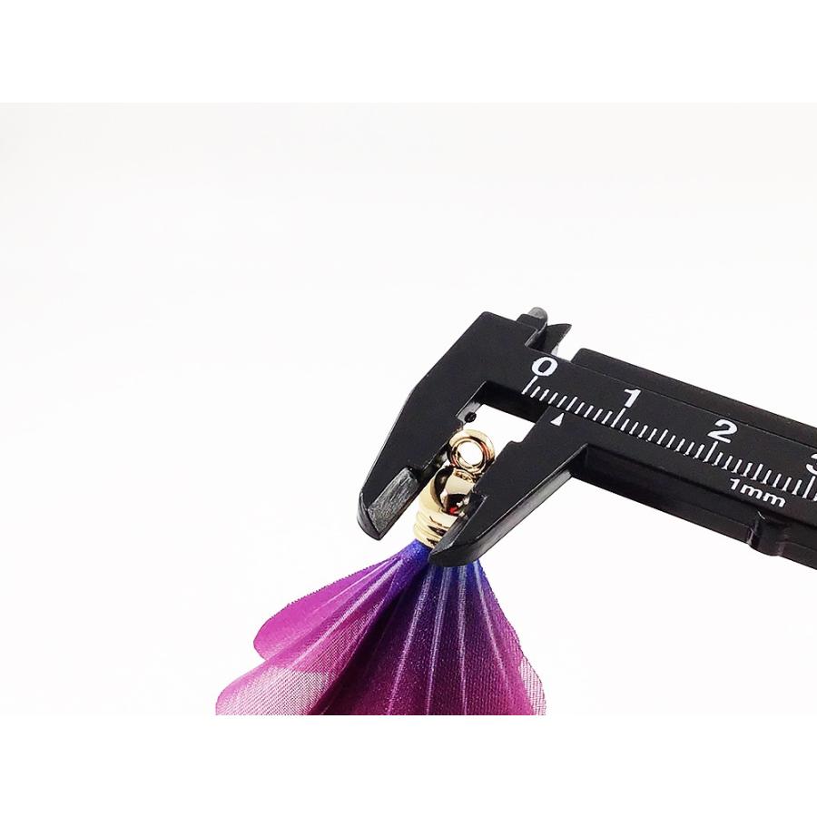 フラワータッセル 大きめ パープル 10個 全長約40mm タッセルパーツ