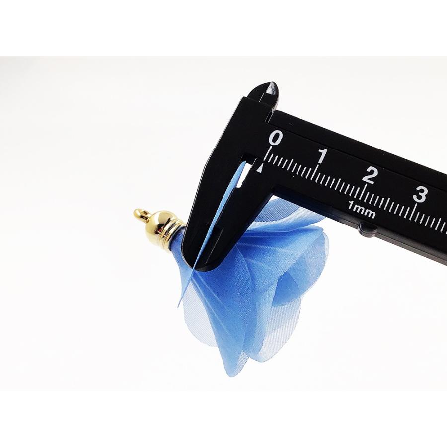 タッセルパーツ フラワータッセル ふわふわ感抑えめ 10個 水色 全長約