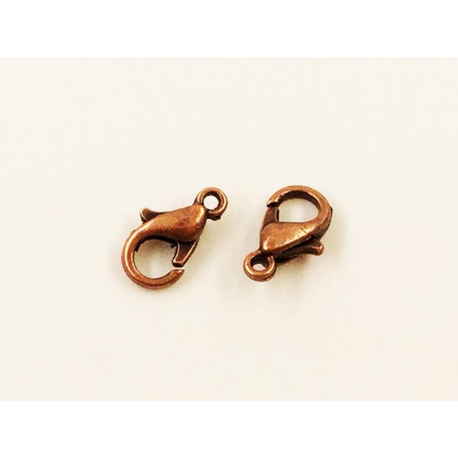 カニカン 小さめ 100個 赤古美 全長約10mm 留め具 留め金具 ネックレス