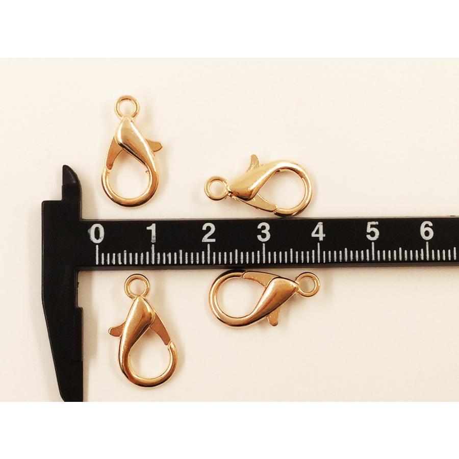 カニカン 留め金具 大きめ 全長約21mm 40個 ゴールド KC金 留め具
