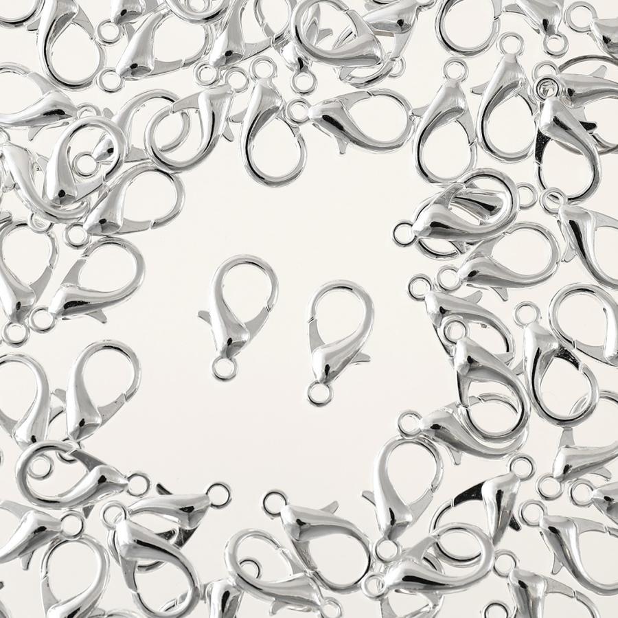 カニカン ちょい大きめ 全長約18mm 90個 シルバー 白銀 ストラップ