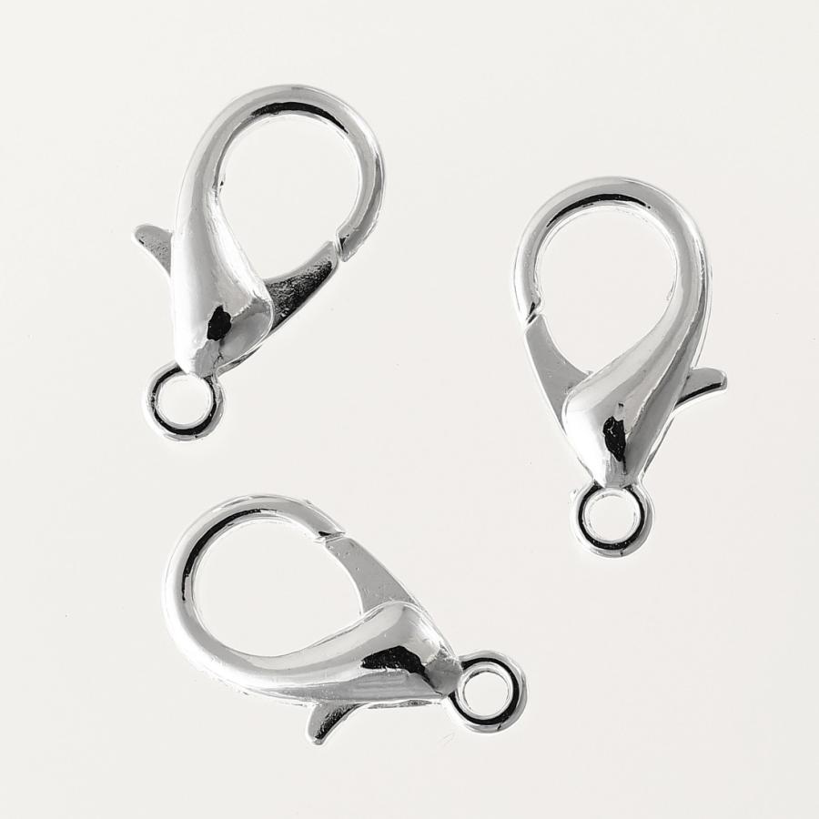 カニカン ちょい大きめ 全長約18mm 90個 シルバー 白銀 ストラップ