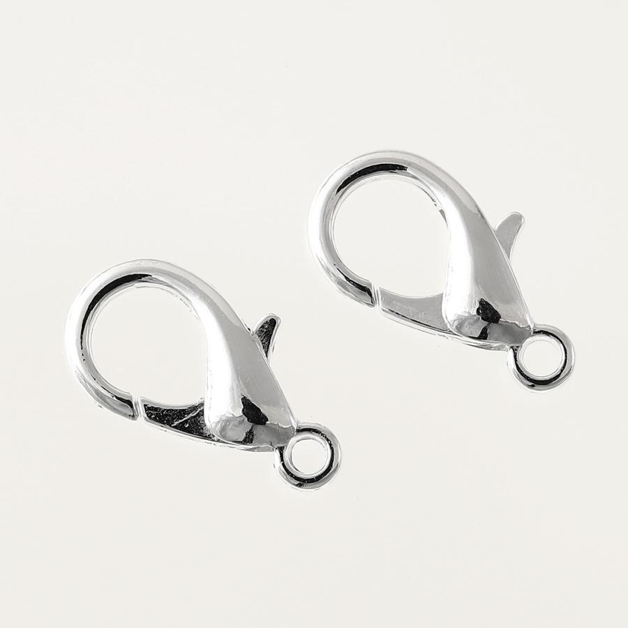 カニカン ちょい大きめ 全長約18mm 90個 シルバー 白銀 ストラップ