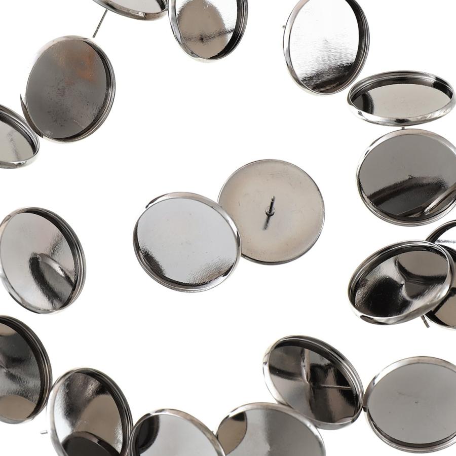 ミール皿 ピアス パーツ 20個 セット 20mm 台座 ピアスパーツ 丸皿
