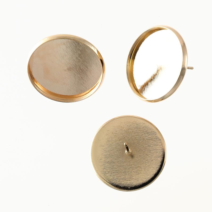 ピアスパーツ ミール皿 台座付き 台座内径20mm ゴールド KC金 20個