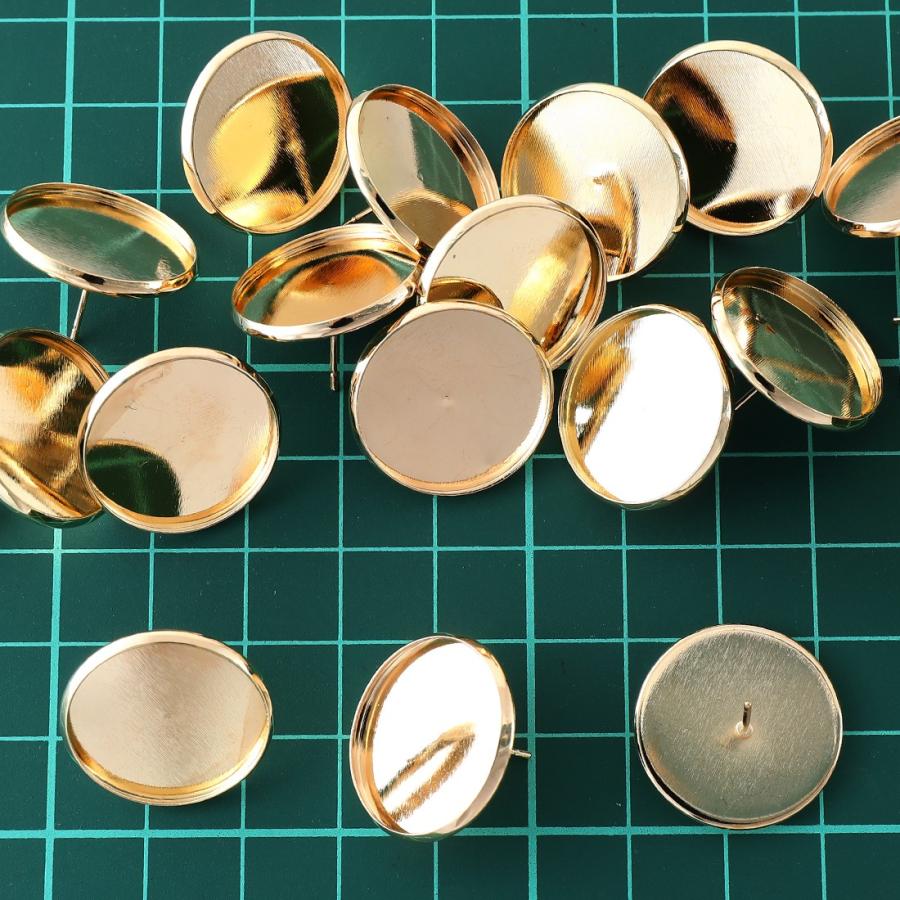 ピアスパーツ ミール皿 台座付き 台座内径20mm ゴールド KC金 20個