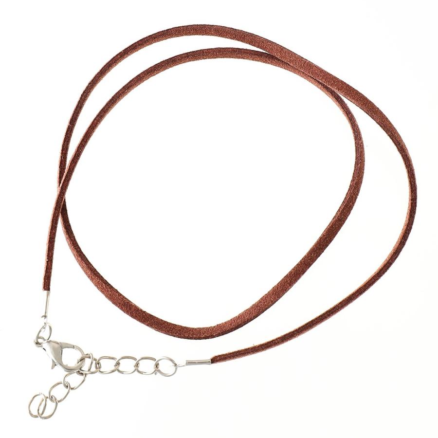 ネックレス紐 10本 合皮スエード ブラウン（ココアパウダーの様な色味） 45cm〜50cm 調整可能 ネックレスパーツ アクセサリーパーツ AP1663 |  | 01