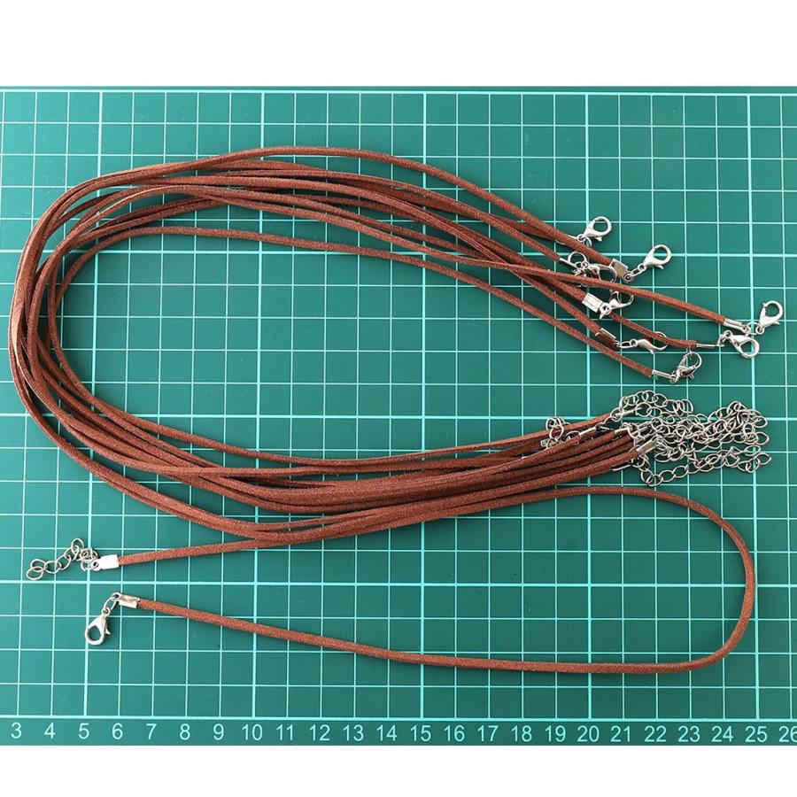 ネックレス紐 10本 合皮スエード ブラウン（ココアパウダーの様な色味） 45cm〜50cm 調整可能 ネックレスパーツ アクセサリーパーツ AP1663 |  | 04