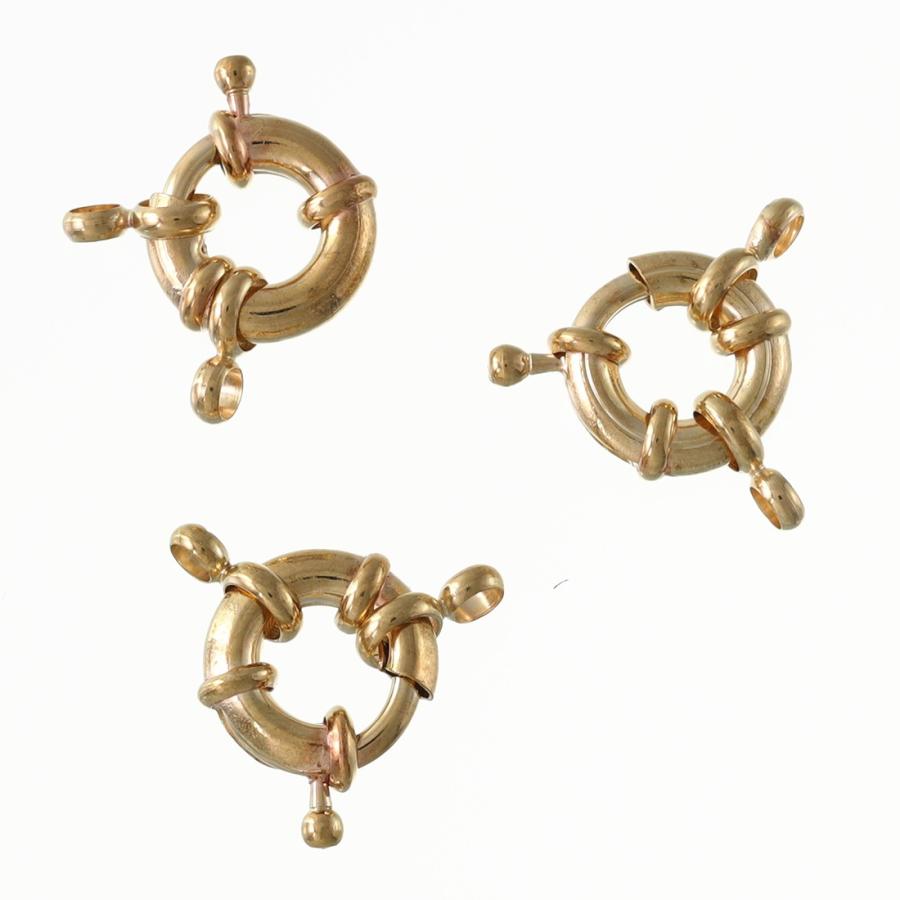 引き輪 大きめ ダブルカン付き（可動式） 10個 ゴールド KC金