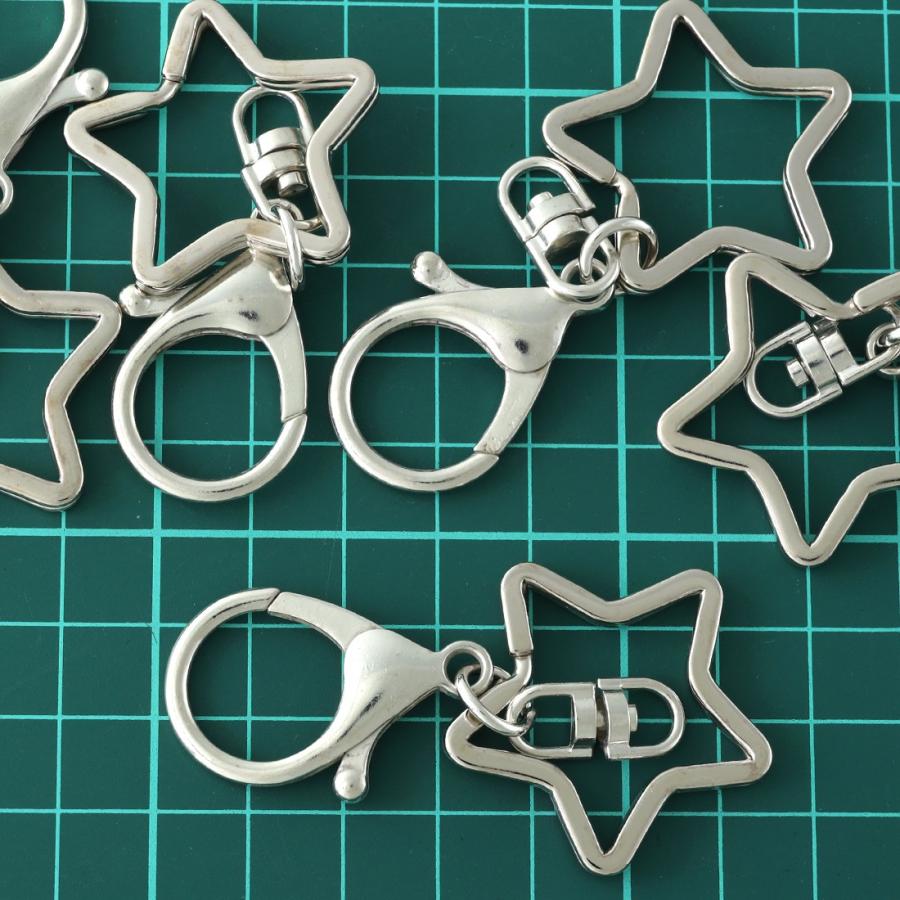 ナスカンパーツ 星 完成品 5個 キーリング カン付き シルバー ナスカン