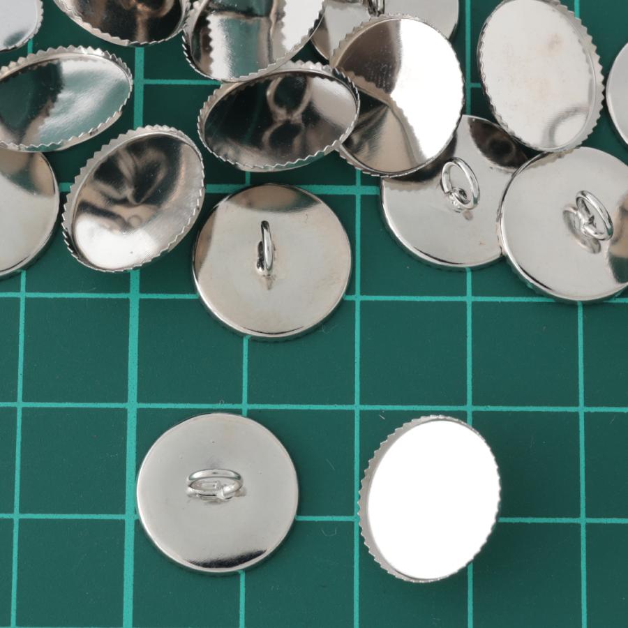 セッティング台座 丸 シルバー 14mm 20個 カン付き アクセサリー台座