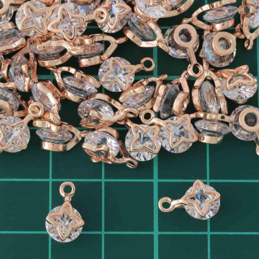 チャーム 星 ゴールド 50個 KC金 カン付き アクセサリートップ スター