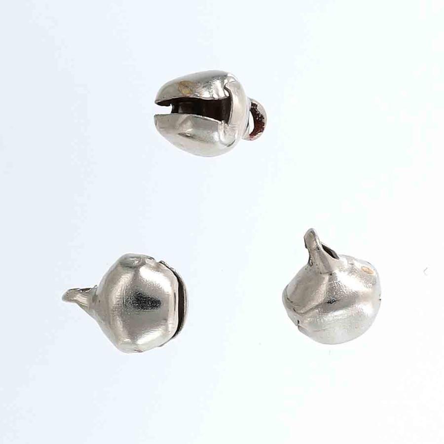 鈴 シルバー 6mm 小さめ 100個 カン付き 手芸 チャームパーツ 金具