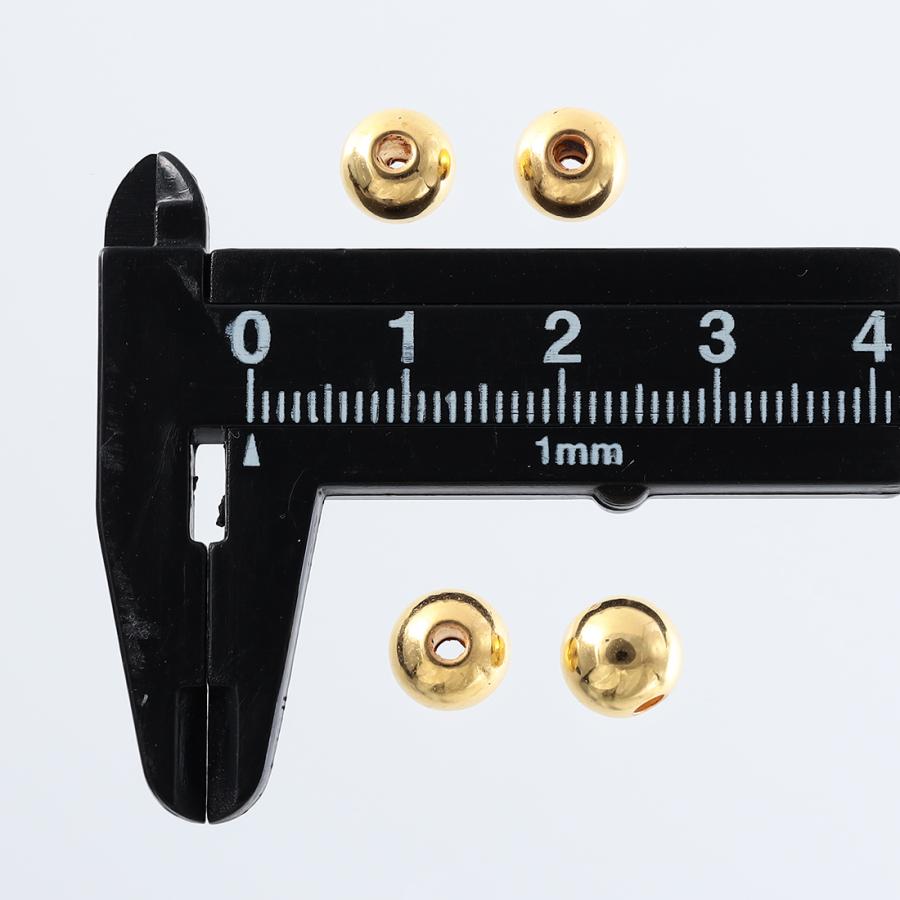 ビーズ 8mm ゴールド 丸 大きめ プラ製 200個 セット 両穴 軽い ビーズ