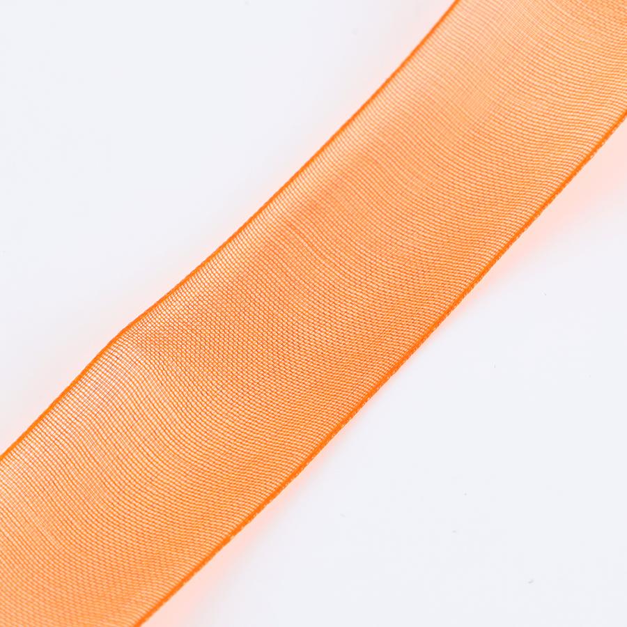 オーガンジー リボン オレンジ 20mm 幅 無地 1巻 長さ約45m ラッピング