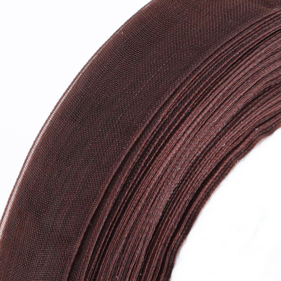 オーガンジー リボン 茶色 20mm 幅 無地 ブラウン 1巻 長さ約45m