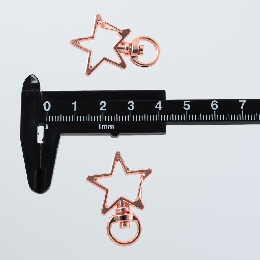 ナスカン 星 20個 ピンクゴールド 回転カン パーツ キーホルダー 金具