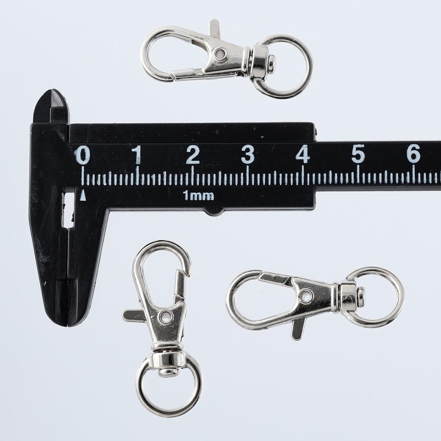 ナスカン シルバー 32mm 50個 フック 回転カン付き キーホルダー 金具