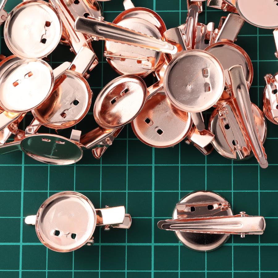 コサージュ　ピン　台座　20mm　ピンクゴールド　40個　ブローチ　金具　クリップ　ハンドメイド　手芸　アクセサリー　パーツ  AP2149｜kkfn｜05