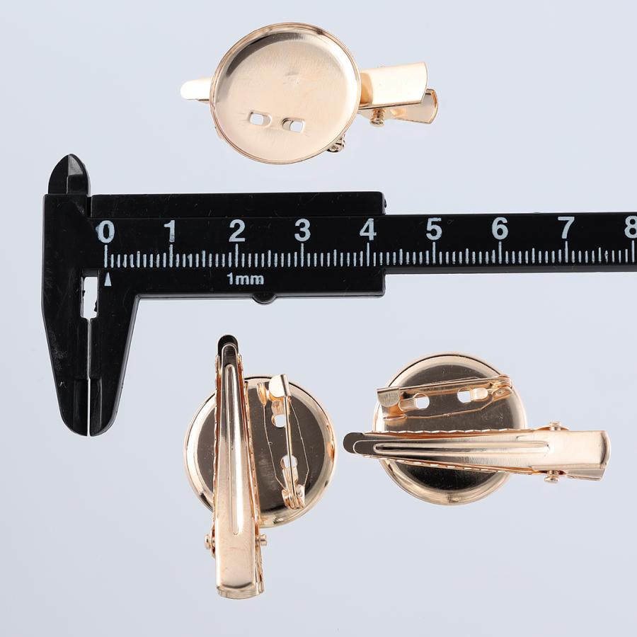 コサージュ ピン 台座 20mm ゴールド 20個 KC金 ブローチ 金具