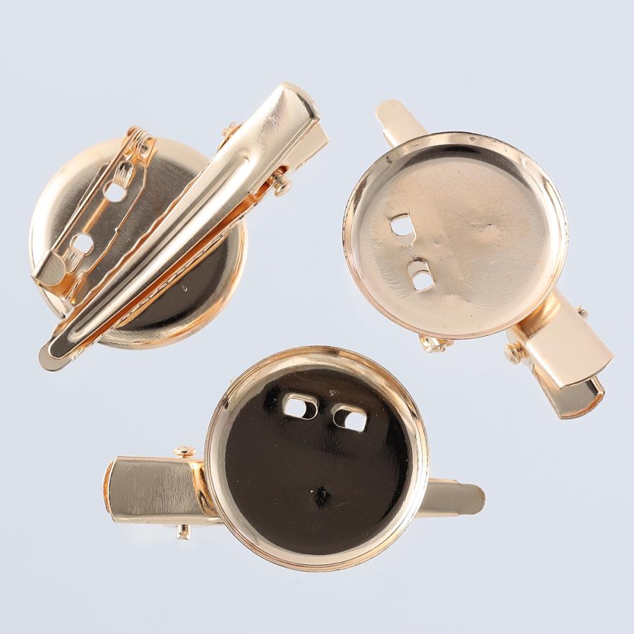 コサージュ ピン 台座 20mm ゴールド 40個 KC金 ブローチ 金具