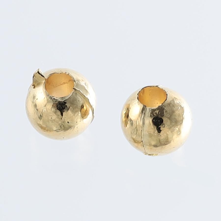ビーズ ゴールド 4mm プラ製 丸 500個 KC金 両穴有 軽い ラウンド