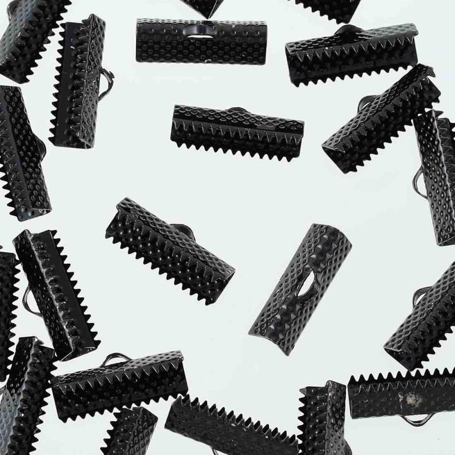 BWs ゴールド金具 ブラック リボン金具 A108 ワニグチ 金具 ブラック 20mm 20個 リボン留め ワニ口 ワニカン 止め