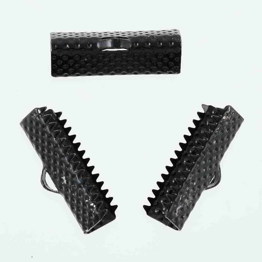 ワニグチ 金具 ブラック 20mm 20個 リボン留め ワニ口 ワニカン 止め