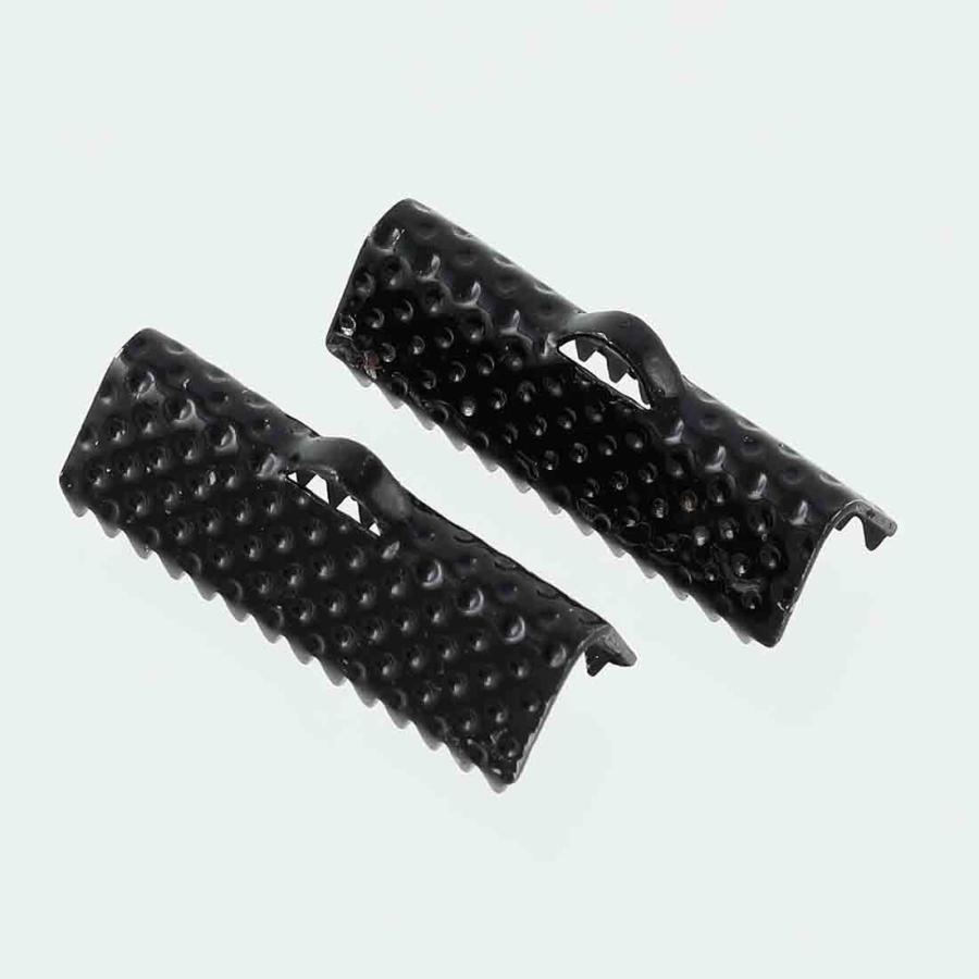 ワニグチ 金具 ブラック 20mm 20個 リボン留め ワニ口 ワニカン 止め